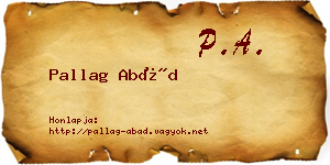 Pallag Abád névjegykártya